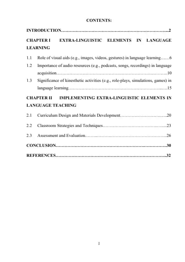 Extra-linguistic elements in language learning and teaching