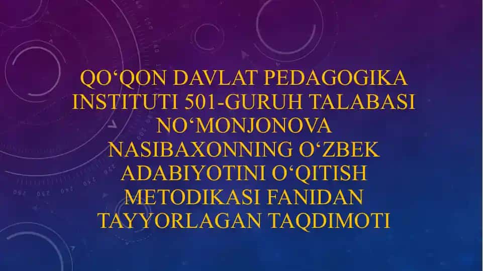 Sa’diy Sheroziyning “Guliston” va “Bo‘ston” asarlaridankeltirilgan parchalarni o‘rgatish metodikasi