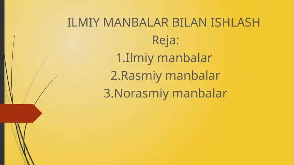 Ilmiy manbalar bilan ishlash