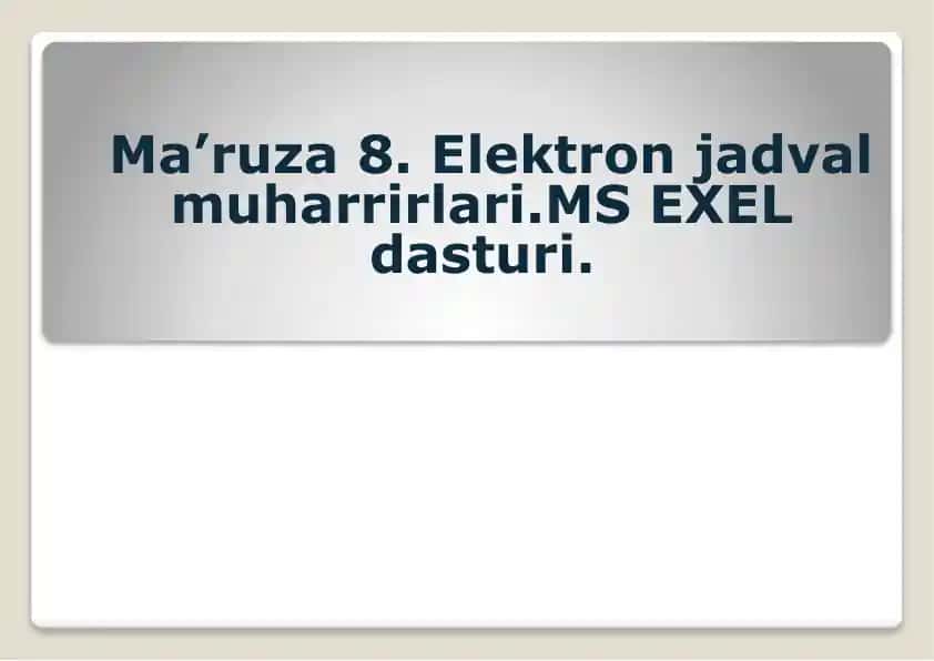 MS Excel