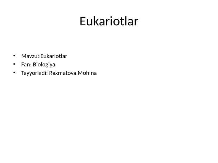 Eukariotlar