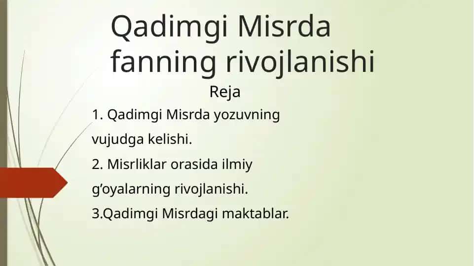 Qadimgi Misrda fanning rivojlanishi