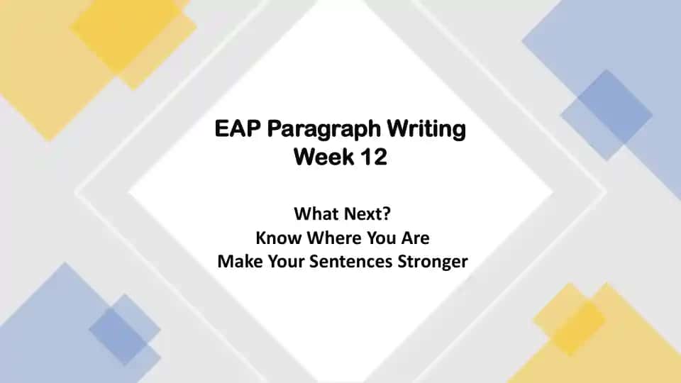 EAP Paragraph Writing