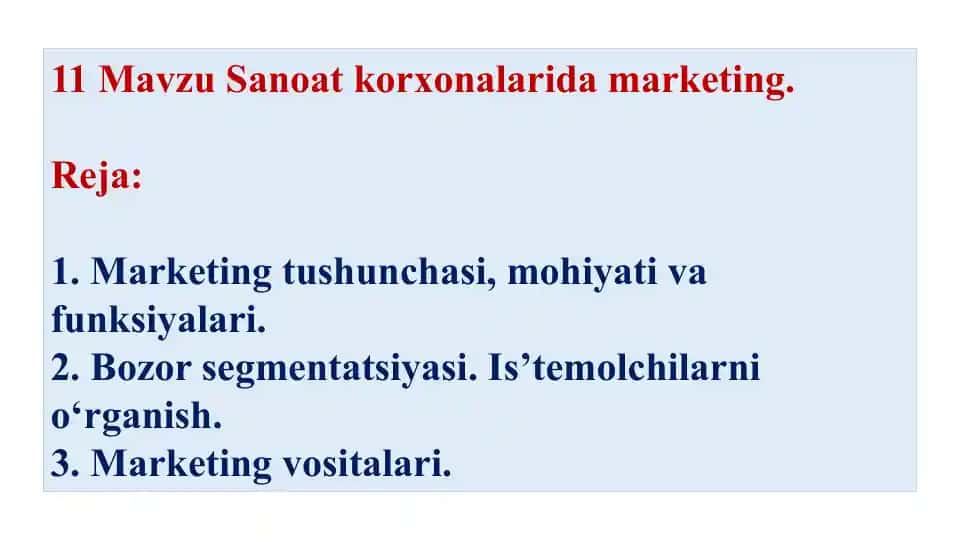 Sanoatkorxonalaridamarketing