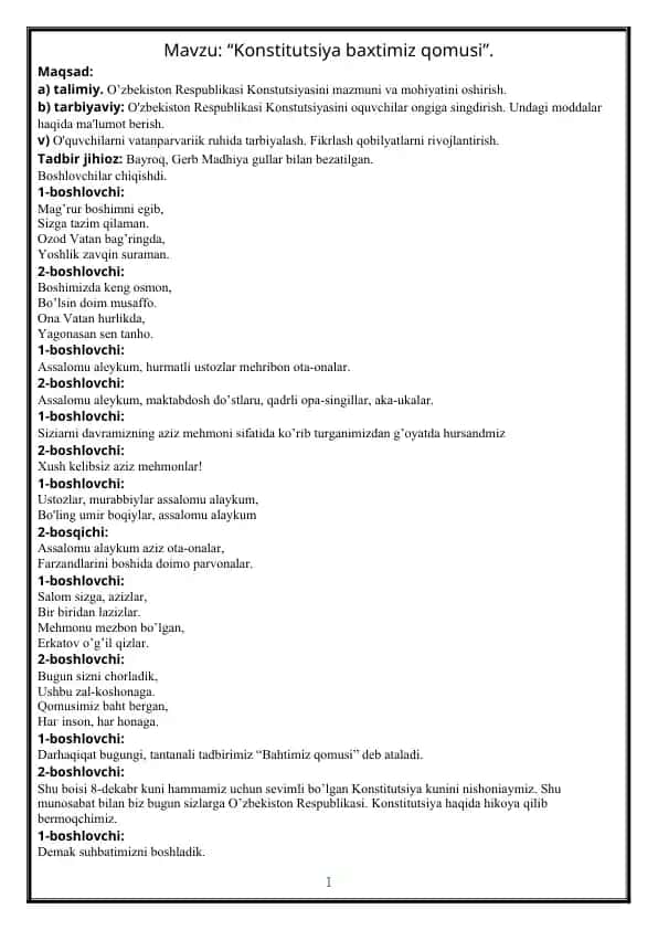 Konstitutsiya baxtimiz qomusi
