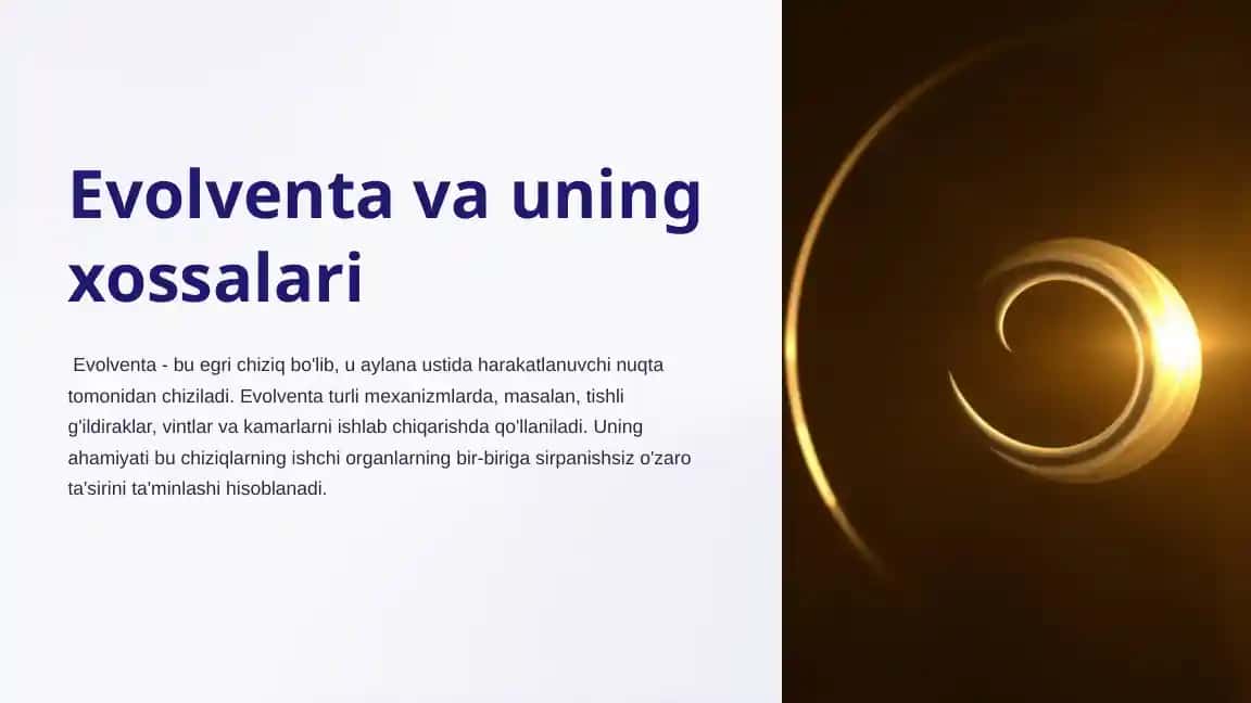 Evolventa va uning xossalari