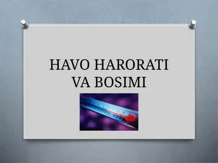 Havoning harorati va bosimi