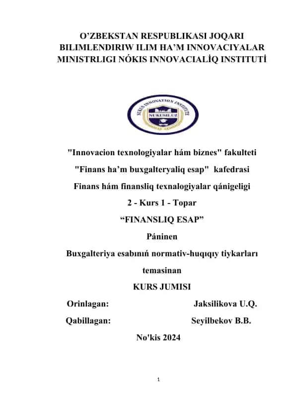 Buxgalteriya esabi sistemasining huquqiy bosqichlari