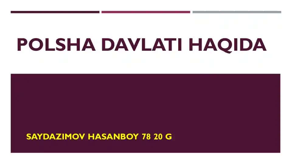 Polsha Davlati Haqida