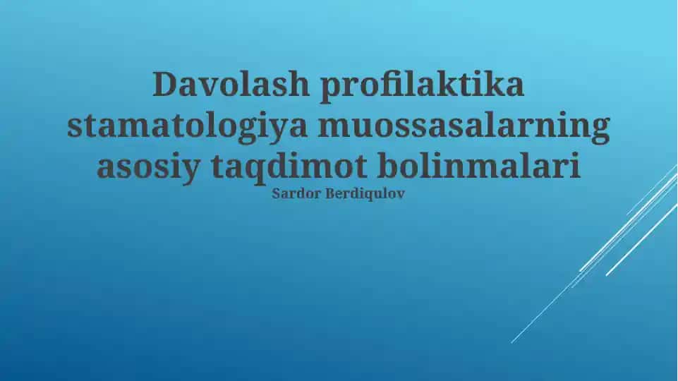 Profilaktika stomatologiyasi