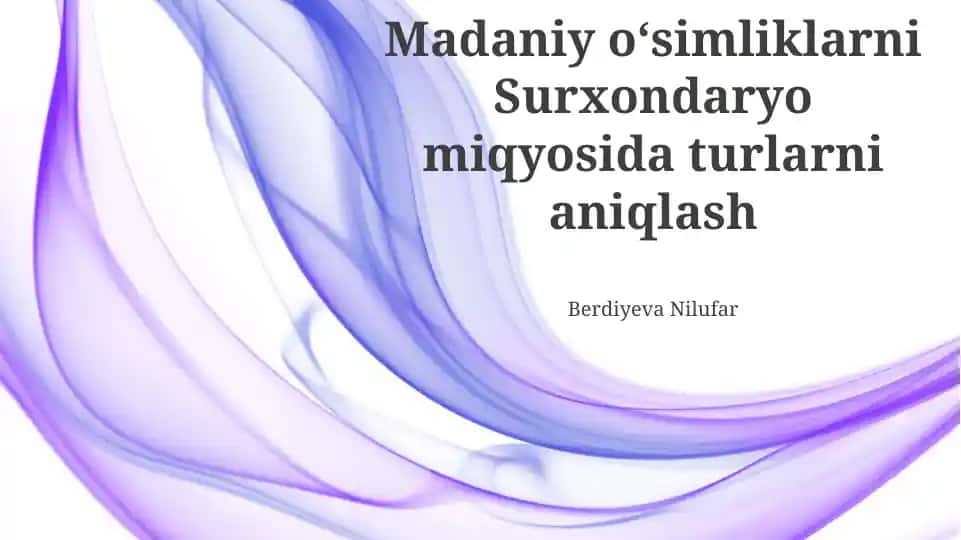 Surxondaryo miqyosida madaniy oʻsimliklar