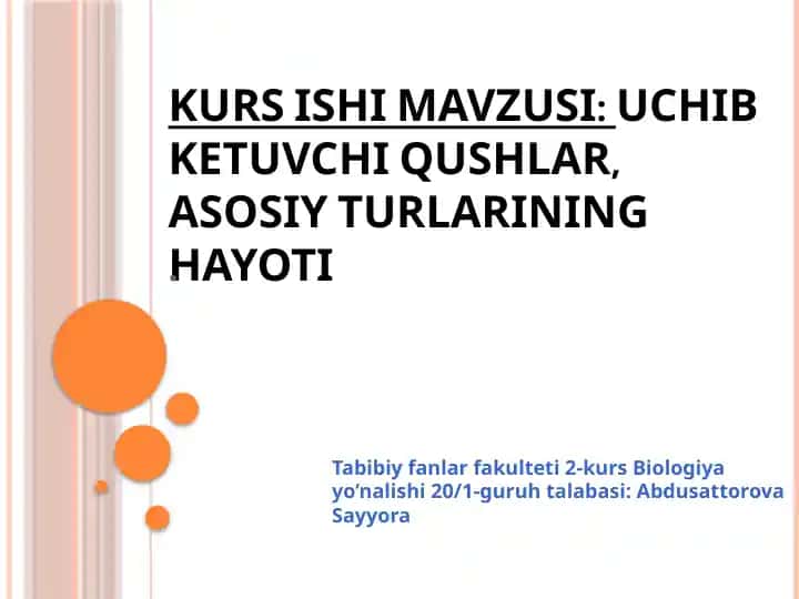 UCHIB KETUVCHI QUSHLAR