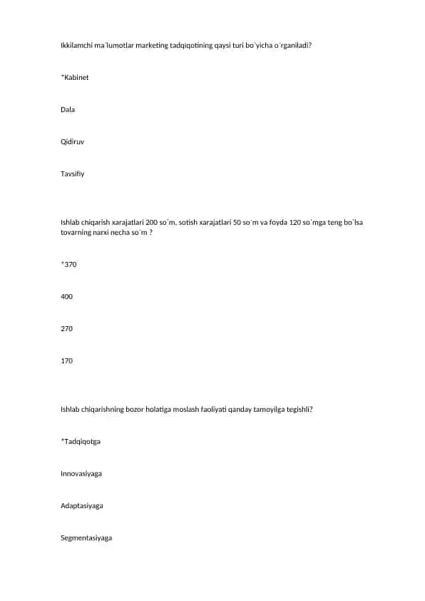 Ikkilаmchi mа`lumоtlаr mаrketing tаdqiqоti