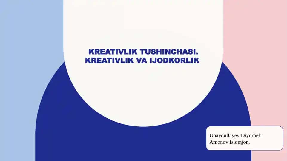 Kreativlik va Tushincha
