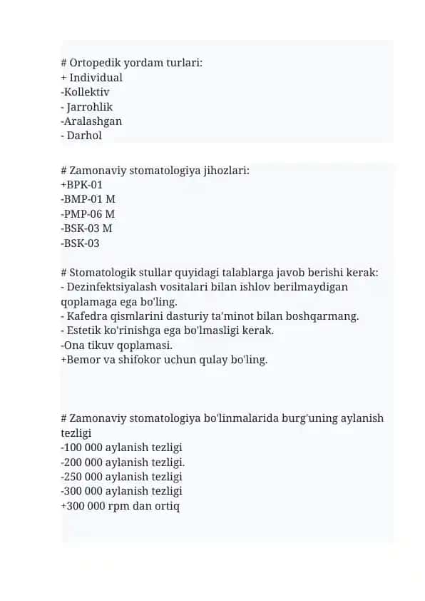 Ortopedik yordam turlari