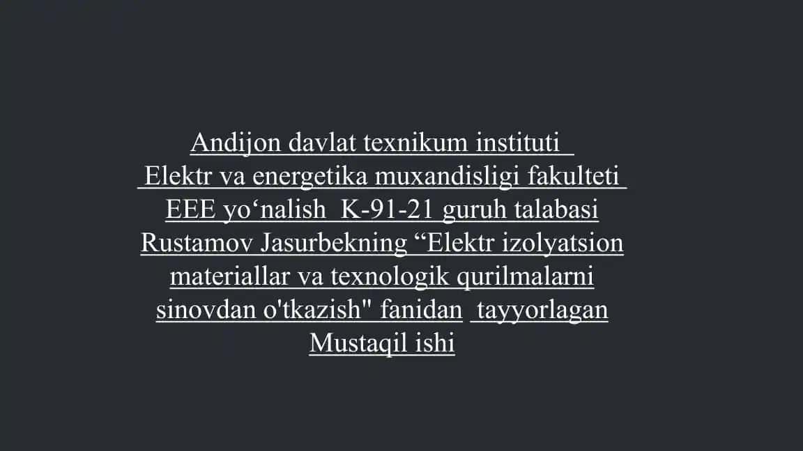 Keramika va Shisha Izolyatorlarning Kuchlanish Ostida Sinovi