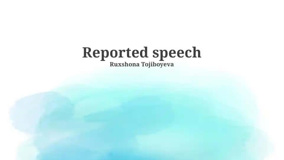 Reported speech