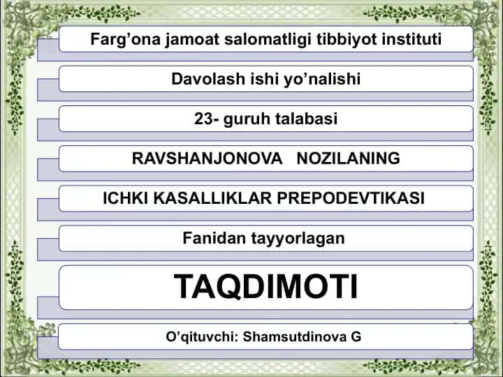 O’pkaemfizemasi