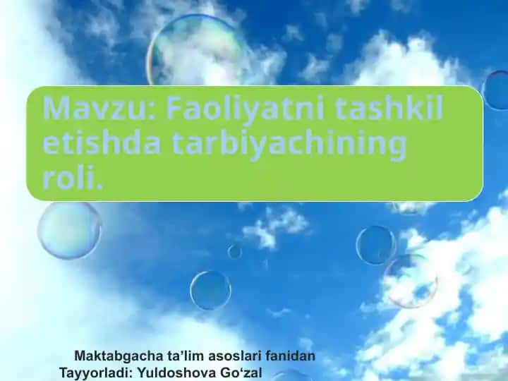 Kichik maktabgacha yoshdagi bolalarning psixologik hususiyatlari