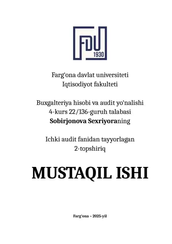Ichki auditni rejalashtirish