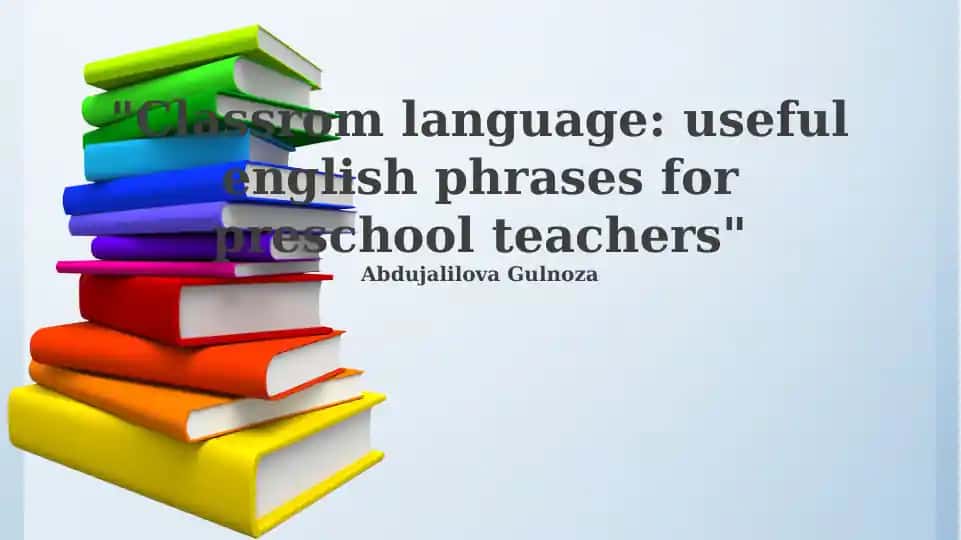 Useful English Phrases for Preschool Teachers