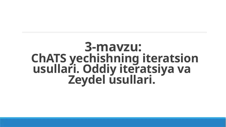 Iteratsion metodlar