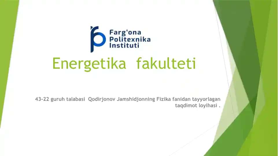 Kondensatorlar va ularning texnikada qo'llanilishi