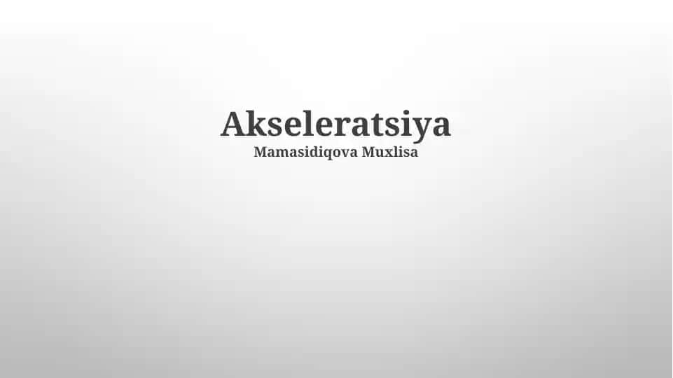 Tezlanish