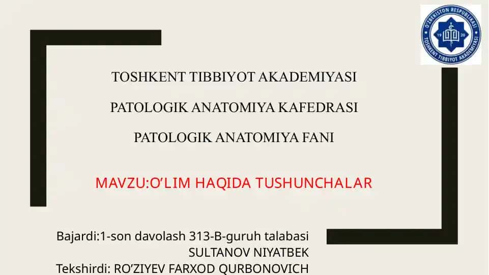 PATOLOGIK ANATOMIYA