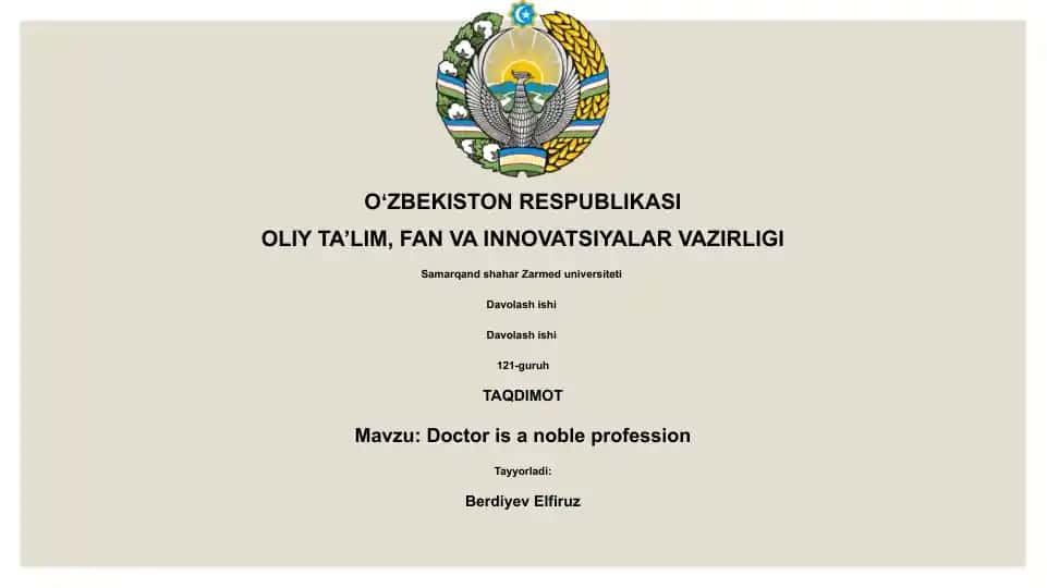 Davolash ishi