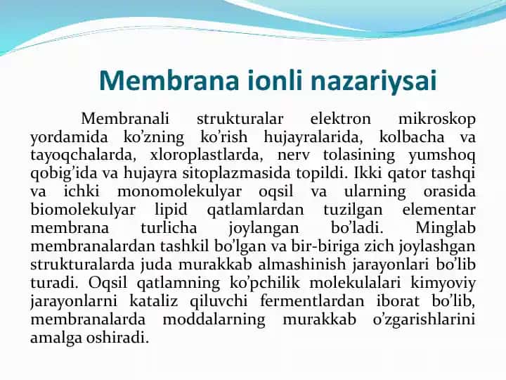 Membrana ionli nazariyasi