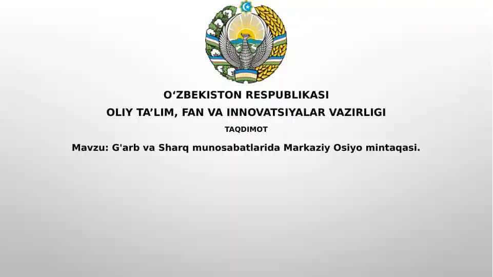 G'arb va Sharq munosabatlari