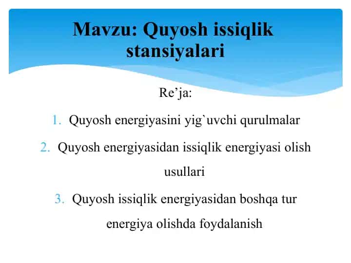 Quyosh issiqlik stansiyalari