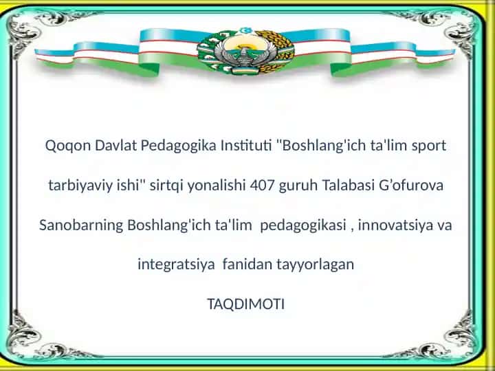 O’qitishni individuallashtirish texnologiyasi