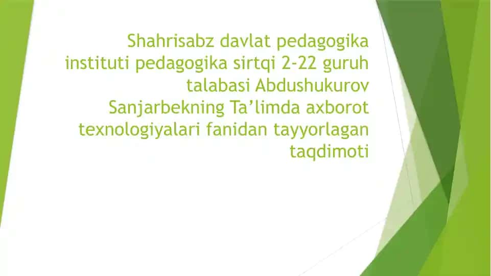 Taqdimotlar tayyorlash