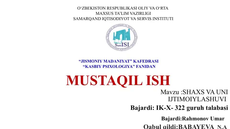 KASBIY PSIXOLOGIYA