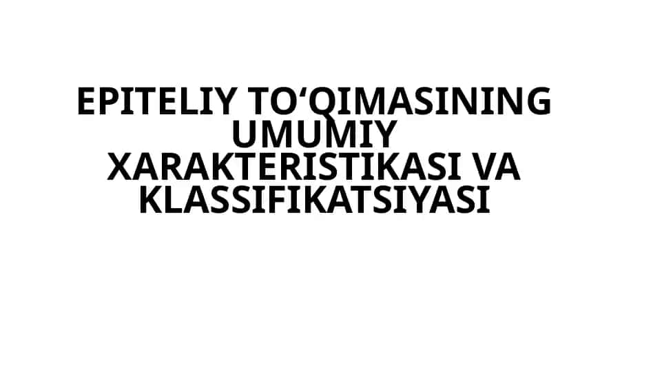 Epiteliy to‘qimasi