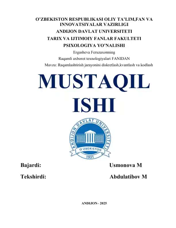 Raqamli axborot texnologiyalari