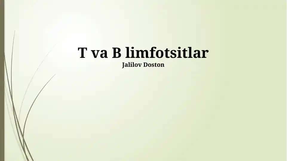 T va B limfotsitlar