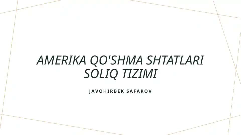 Amerika Qo'shma Shtatlari soliq tizimi