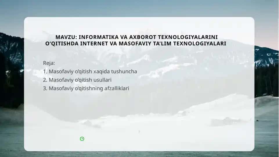 Masofaviy o’qitish