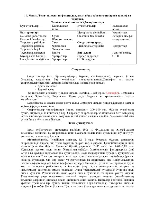 Спирохеталар