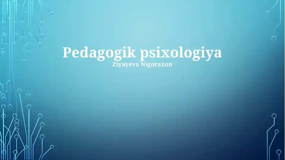 Pedagogik psixologiya