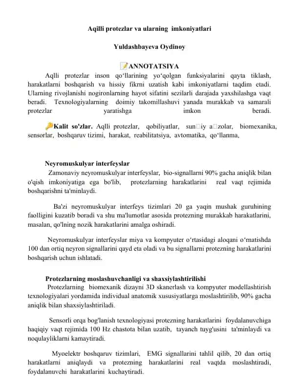 Aqilli Protezlar