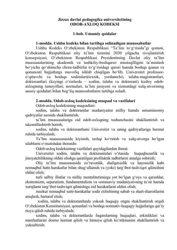 ODOB-AXLOQ KODEKSI