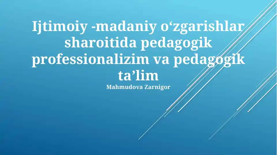 Pedagogik professionallikni baholash va rivojlantirish tizimlari