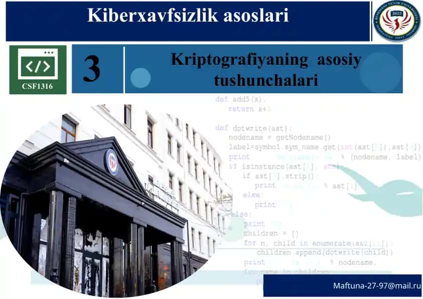 Kiberxavfsizlik asoslari