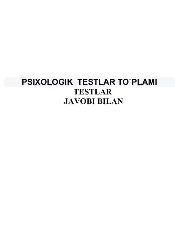 Psixologik testlar to`plami