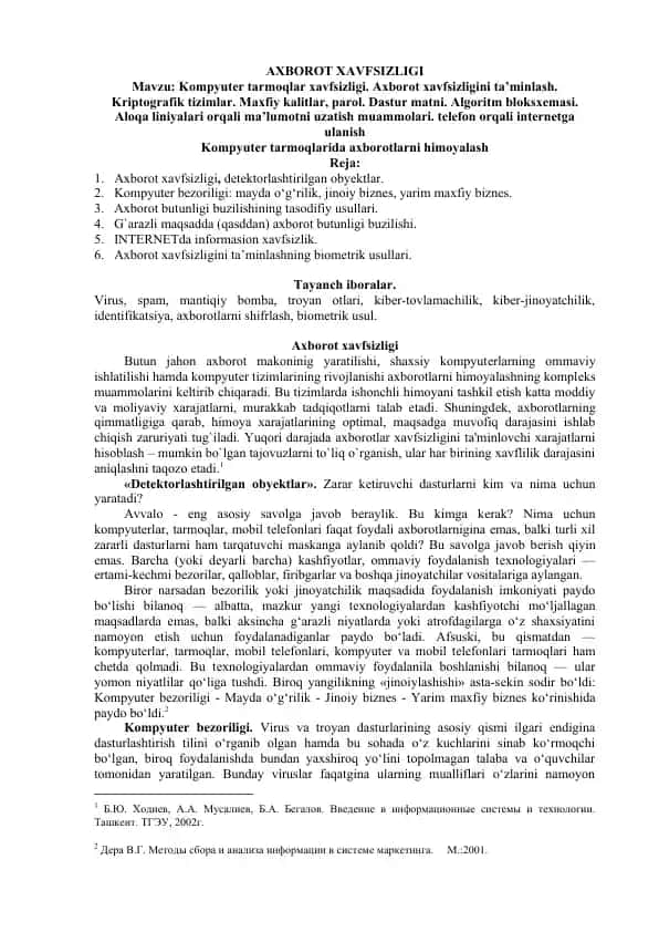 Axborot xavfsizligi