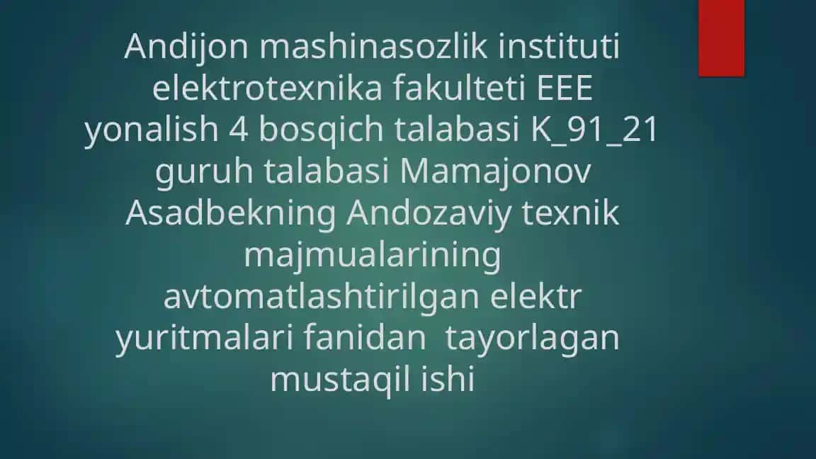 Universal parmalash dasgoxining elektr yuritmasi va boshqarish sxemasi